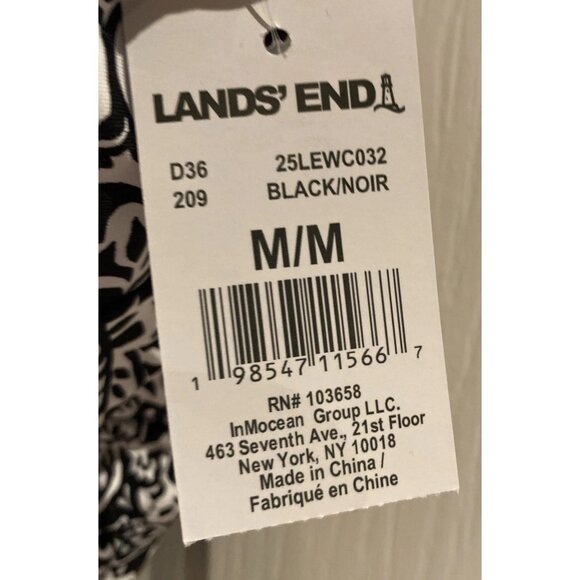 Lands’ End Women’s Tank Swimsuit Bathing Suit Slimming Paisley Black Size Medium - Picture 3 of 12